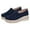 Blue, variant on Women's Leather Platform Loafers Shoes, Faux Suede Moccasins Good Arch Slip On Loafer Non-Slip Thick Sole Comfort Wide Low Top Shoe