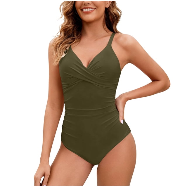 Trajes de baño para mujer, traje de baño de bikini de tirantes sin espalda de color liso para mujer, conjunto de bikini con bloques de color y hombros descubiertos, trajes de baño para mujer, trajes d
