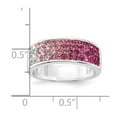 thumbnail image 3 of Sterling Silver Stellux Crystal Pink & White Ombre Band Ring, 3 of 5