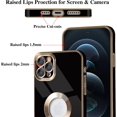 thumbnail image 3 of Compatible with iPhone 11 Pro Max 6.5" Luxury Slim Case with Logo Window,Soft TPU Cute Bling Plating Shockproof Camera Lens Protection Case for iPhone 11 Pro Max Women Girls(Black), 3 of 13