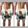 thumbnail image 3 of luoweisi Men's Beach Shorts Quick Dry Swim Trunks with Mesh Lining Sea Lion M, 3 of 5