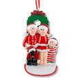 thumbnail image 5 of Ornaments by Elves Personalized Family of 3 with Black Pet Dog Christmas Tree Ornament .25lbs, 5 of 9