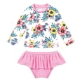 thumbnail image 3 of Trajes de baño para niños Trajes de baño de manga larga divididos para niñas Trajes de baño para niños con protección solar Traje de playa para bebés Trajes de aguas termales, 3 of 5