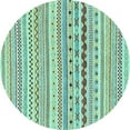 thumbnail image 1 of Ahgly Company Indoor Round Abstract Light Blue Modern Area Rugs, 6' Round, 1 of 4