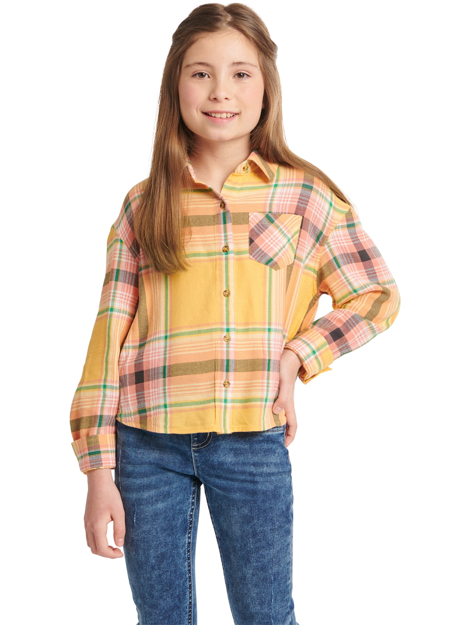 Justice Girls Plaid Top, Sizes XS-XLP