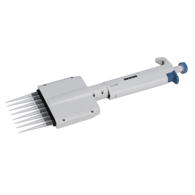 Pipette 8 Canaux Volume Vrai Manuel Réglable Outil de Laboratoire 0.5-10l