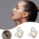 thumbnail image 3 of Pendientes de doble lazo de perlas Nueva delicada y versátil Pendientes de plata 925 pin, 3 of 6