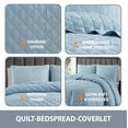 thumbnail image 2 of Swift Home 3PC Reversible Diamond Stitch Soft Quilt & Sham Set, Light Blue, King/Cal King, 2 of 6