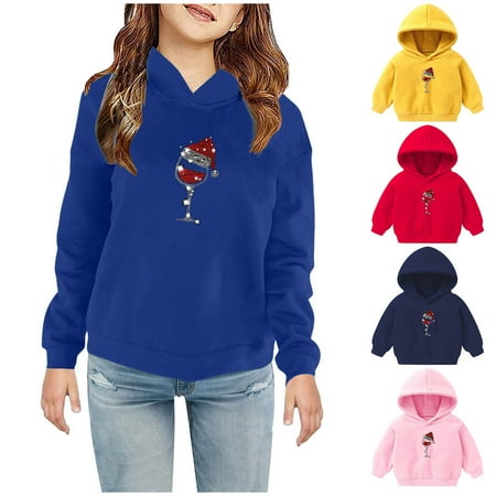 

Baby Deals! Toddler Girl Clothes Clearance YANHAIGONG Baby Girl Hoodie Christmas Sweatshirt Casual Long Sleeve Glass Graphic Pullover Lightweight Comfy Tops Baby Christmas Clothes Clearance 2-7 Years