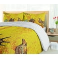 thumbnail image 5 of Ambesonne Ocean Duvet Cover Sets, Seashells Animal Grunge, 2-King, Yellow Teal, 5 of 7