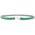 thumbnail image 2 of Sterling Silver Tennis Bracelet, Lab Created Stone Emerald Classic Design, 2 of 2