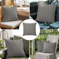 thumbnail image 4 of Throw Pillow Covers 20x20 Inch, Black Botanical Decorative Pillow Cases for Couch Sofa Bed, Farmhouse Modern Striped Leaf Cotton Linen Square Home Decor Pillowcases with Hidden Zipper, 4 of 9