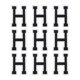 thumbnail image 1 of Parches de letras H de Uxcell, letras H de planchar en negro, parches bordados de letras H para ropa, paquete de 9, 1 of 7