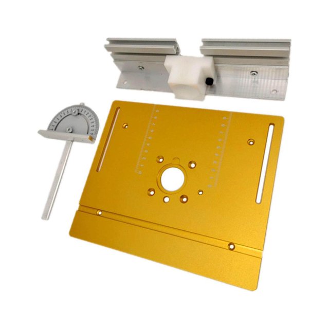 Plaque d'Insertion pour Table de Défonceuse en Aluminium Outil de Coupe-Bordures Plaque d'Insertion pour Table de Défonceuse Dorée