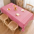 thumbnail image 2 of Heavy Duty Vinyl Tablecloth with Flannel Backing Waterproof Oil-Proof Plastic Table Cloth Stain-Resistant Wipeable Rectangle or Square Table Cover for Indoor and Outdoor (Red Checkered, 54x54 Inch), 2 of 10