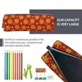 thumbnail image 5 of Cauagu Christmas With Gold Snowflakes Print Leather Pencil Pen Case - Stationery Bag Portable Stationery Bag Big Capacity Pencil Pouch Cosmetic Organizer Bag for Men & Women, 5 of 7