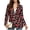Candy Cane Print, variant on Light Blue Snowman Print Women's Business Casual Blazer, Single Button Long Sleeve Suit Coat with Functional Pockets for Office Work Daily Wear Holiday Outfits, 3XL