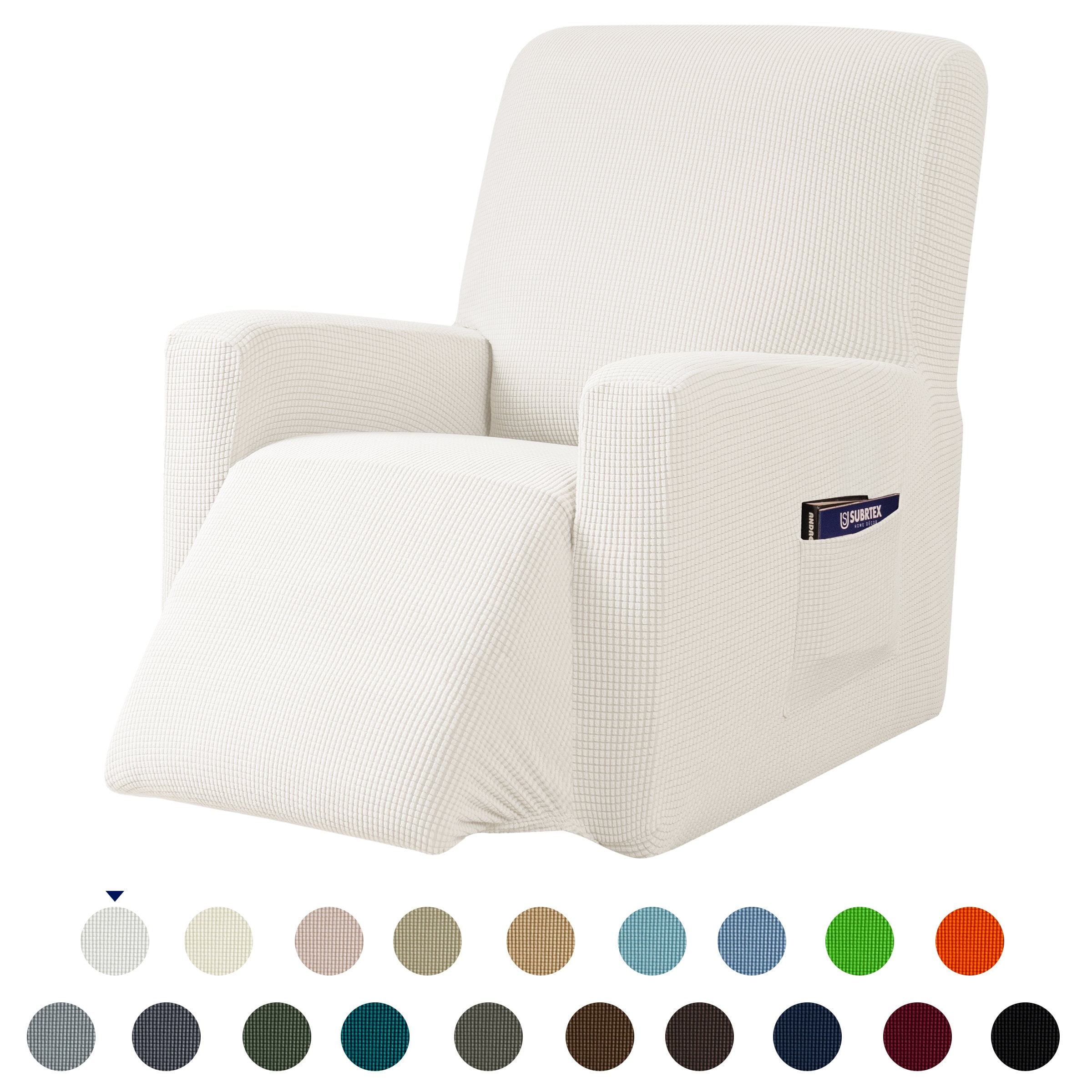 Subrtex Recliner Slipcover with Pockets Stretch Furniture Chair Cover ...