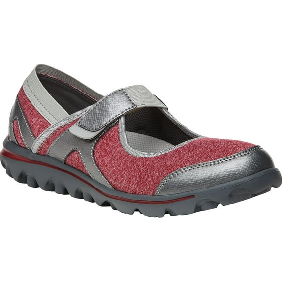 Women's Propet Onalee Mary Jane Red/Silver Jersey 7.5 2A
