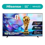 Hisense 55" M7 Series Mini-LED QLED 4K UHD Smart Google TV (55M7QG, 2025 Model) - MiniLED, Hi-QLED, HDR10+, Dolby Vision, Dolby Atmos, AI 4K Upscaler, Game Mode Plus, ALLM, Google Assistant Built-in