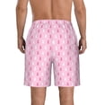 thumbnail image 3 of KLL Breast Cancer Awareness5 Men's Casual Summer Beach Shorts Hawaiian Shorts with Pockets-Large, 3 of 5