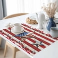 thumbnail image 3 of 4th of July Placemats Set of 8, Patriotic American Barn Star Table Mats Washable Heat-Resistant Non-Slip Place Mats for Kitchen Dinner Table Indoor Outdoor Decor,13x19 Inch Red White Striped, 3 of 9