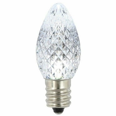 C7 Faceted LED Pure White Twinkle Replacement Bulb - 25 per Bag