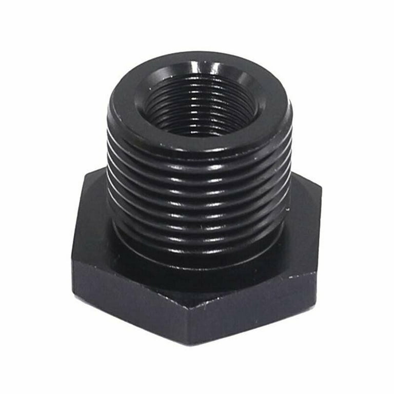 1/2-28 to 3/4-16 Hex Threaded Oil Filter Fuel Adapter Black