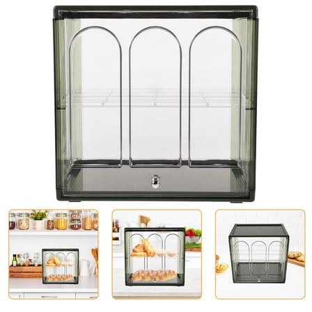 OUNONA Double Layer Bread Box for Kitchen Countertop Clear Loaf Storage Container in Multi Color Made of