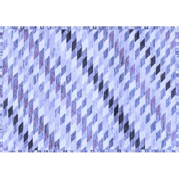 Ahgly Company Machine Washable Indoor Rectangle Abstract Blue Modern Area Rugs, 5' x 7'