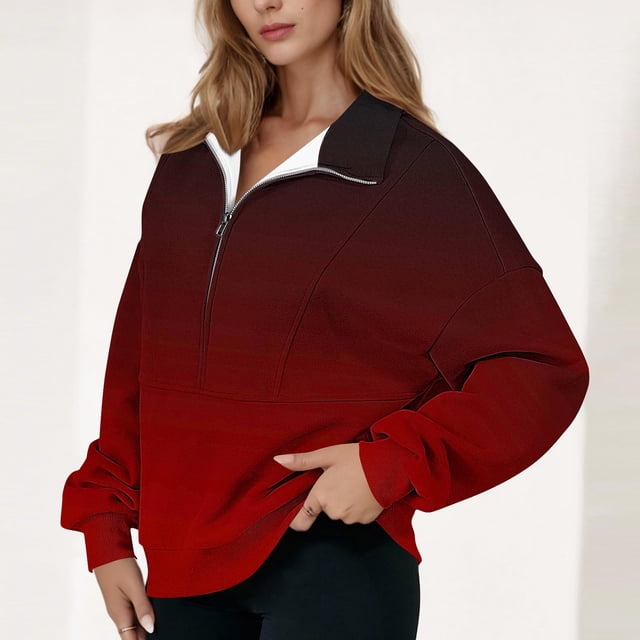 mfyjkho Tops Casuales Para Mujer, Blusa Estampada De Moda Para Mujer, Tops De Manga Larga, Sudadera Con Bolsillos, Abrigo Con Capucha Tops Para Hacer Ejercicio Para Mujer L