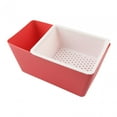 thumbnail image 4 of Organizador de almacenamiento de alimentos, escurridor de cocina, frutero, cesta escurridora, fondo antideslizante Rojo, 4 of 9