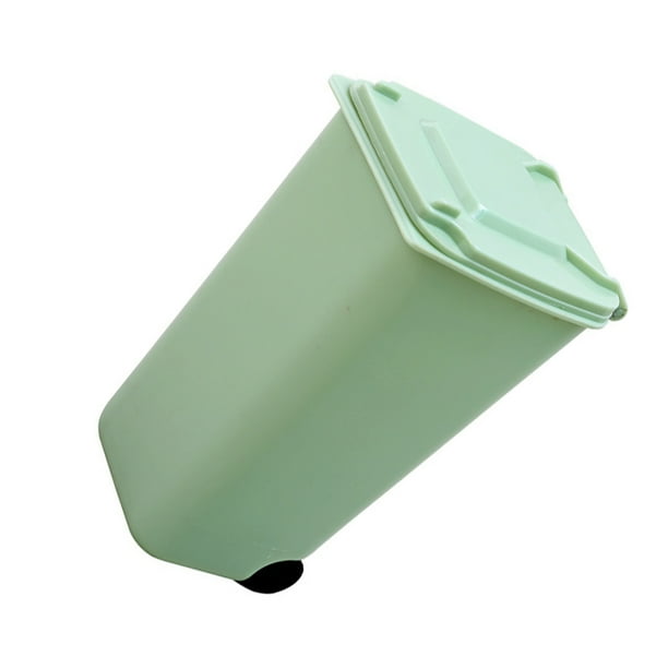 Bewildely Contenedores de basura con ruedas de aplicación amplia - Construcción robusta para contenedores de basura de plástico con tapa Bote Suministros de limpieza para el hogar verde