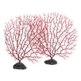 thumbnail image 1 of Minkissy 2Pcs Artificial Ocean Plants Red Fan Shaped Decoration for Pet Lovers, 1 of 4