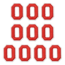 Uxcell Embroidered Numbers Patches, Numbers 0 Applique Embroidered Patch Sew on Decals 1.77 Inch, Red 10 Pcs