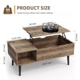thumbnail image 5 of edx Adjustable Height Wooden Coffee Table with Hidden Compartments and Shelves - Perfect for Small Homes, Apartments, Reception Rooms, Wood Grain, 5 of 11