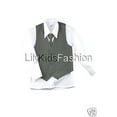 thumbnail image 6 of Baby Toddler Boy 4 PC Vest Set Pinstripe Formal Wedding Tuxedo Suit Gray S-20, 6 of 7