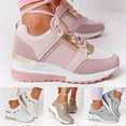 thumbnail image 1 of Espadrilles à Enfiler Femmes Été Cuir Lacets Tête Ronde Respirantes Semelle Épaisse Chaussures de Sport Décontractées Chaussures de Course Femmes Marron 41, 1 of 6