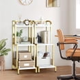 thumbnail image 3 of Danolapsi 3 Tier Gold Ladder Shelf, Bathroom Organizers and Storage, Flower Stand Plant Rack, Freestanding Ladder Shelf for Bathroom Living Room Balcony Kitchen, 3 of 8