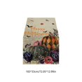 thumbnail image 3 of Yhmxh Halloween Table Runner, Spooky Black Crow/Jack-O'-Lantern Print Table Runner, Linen Halloween Table Decor, Gothic Tablecloth for Fall Dinner, Halloween Party and Gothic Home Decoration, 3 of 6