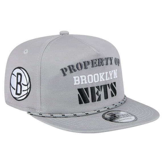 Men's New Era Gray Brooklyn Nets Throwback Property Of Golfer Snapback Hat