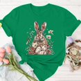 thumbnail image 3 of Mujeres de Manga Corta Tops Casual Nuevo Cuello Redondo Pascua, Ligera Camiseta de Poliéster Spandex, 3 of 4