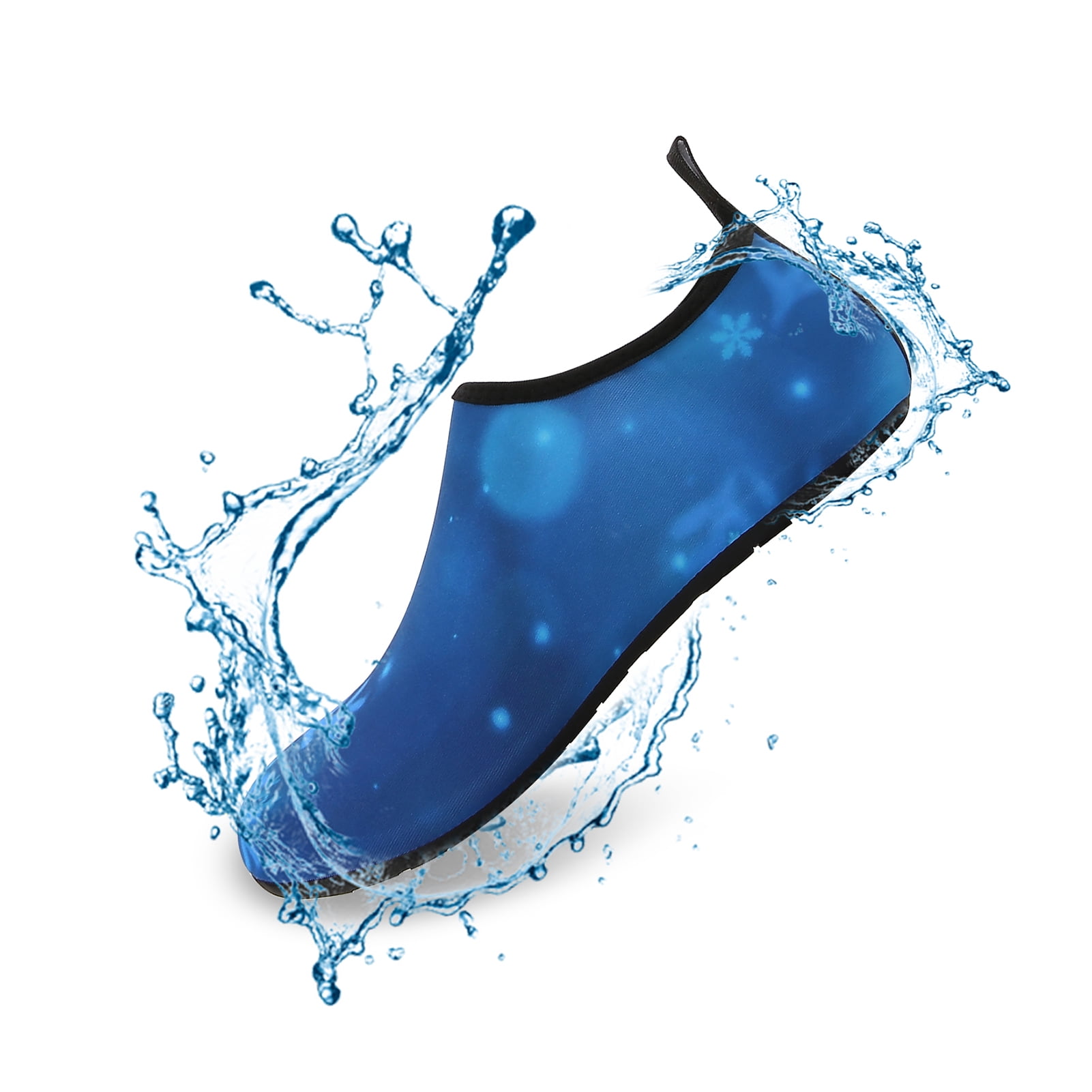 Men and Women a Slip On Barefoot Quick-Dry Beach Aqua Yoga Water Shoes (Snowflake/Blue, 5.5-6.5 Women/5-5.5 Men)