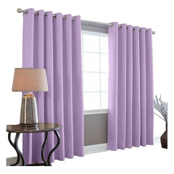 Cortinas Blackout 275cm Ancho X 215cm De Largo En 2 Paneles, 100% Microfibra Poliéster LILA