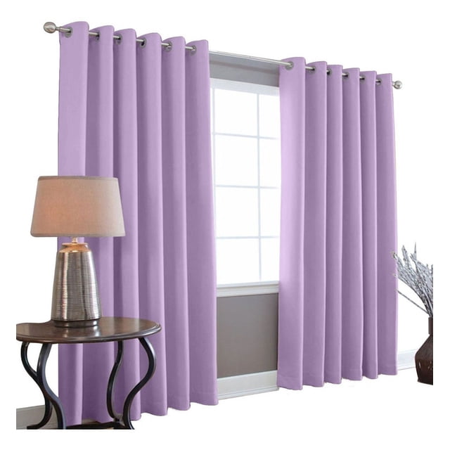 Cortinas Blackout 275cm Ancho X 215cm De Largo En 2 Paneles, 100% Microfibra Poliéster LILA