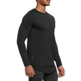 thumbnail image 2 of USNSM Mens Solid Fitness Training Sunscreen Stretch Quick-Drying Long Sleeve T-Shirt Cotton Performance Athletic Round-Neck Top Shirts Black M, 2 of 6