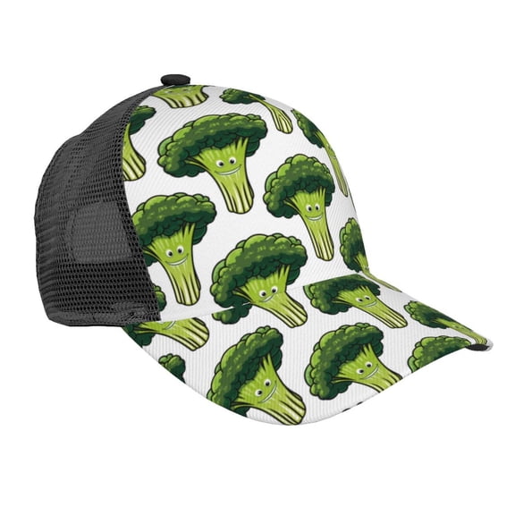 Picia Cute Broccoli Pattern Trucker Hat,Baseball Cap,Sun Protection Cap,Stylish Headwear,Leisure Cap,Outdoor Sports Cap