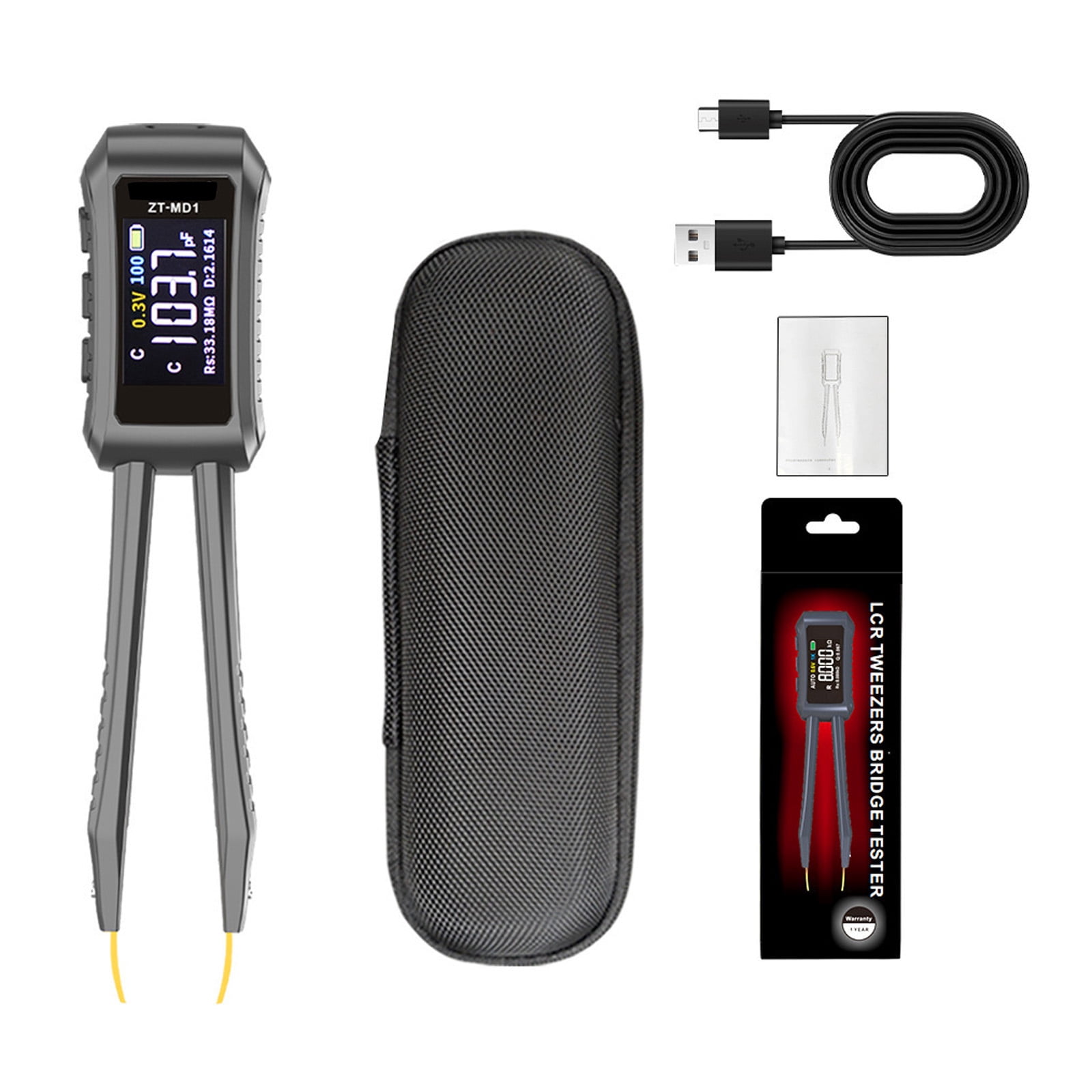 Tester Digital Tweezer Resistance Capacitance Diode Tester Professional Meter Tweezer with Clear Display