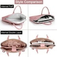 thumbnail image 3 of Shoulder Laptop Briefcase 13 14 15.6 16 17.3 Handbag for Macbook Air 13 Pro Case 2022 Fashion Women Bag PU Leather Waterproof (( Double) Pink Sets,17.3 inch), 3 of 7
