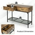 thumbnail image 4 of Costway Console Table Industrial Large Drawers Storage Shelf Narrow Entryway Hallway, 4 of 10